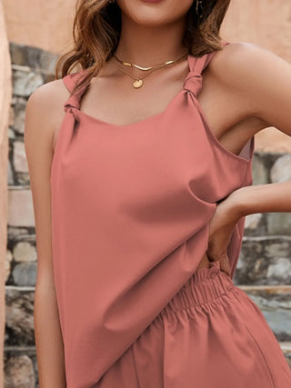 Knotted Strap Cami and Shorts Set - Post & Poppy