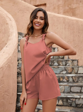 Knotted Strap Cami and Shorts Set - Post & Poppy