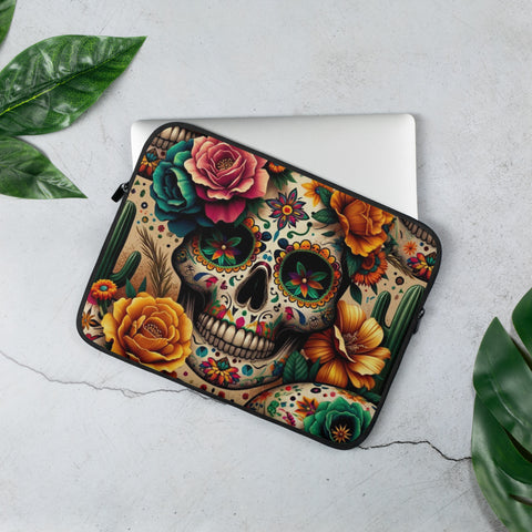 Skull And Roses Laptop Sleeve