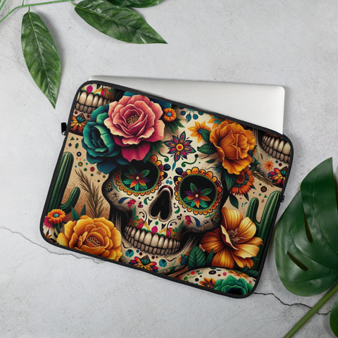 Skull And Roses Laptop Sleeve
