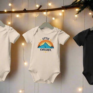 "Little Explorer" Baby Onesie – 100% Certified Organic Cotton Bodysuit - Post & Poppy