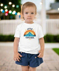 "Little Explorer" Toddler T-Shirt – White Cotton Graphic Tee - Post & Poppy