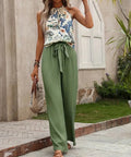 Printed Tank Top and Wide Leg Pants Set - Post & Poppy