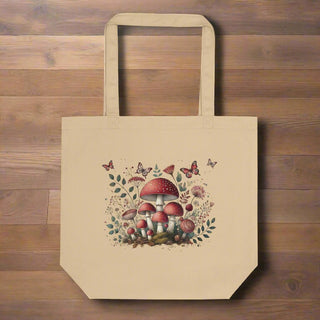 Reusable Cotton Cottagecore Tote Bag – Eco - Friendly Organic Market Bag with Nature - Inspired Design - Post & Poppy
