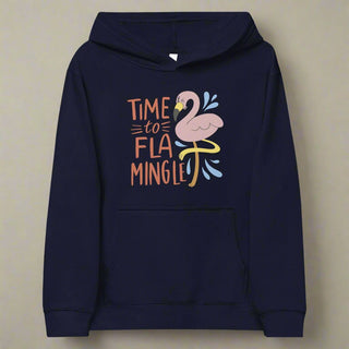 “Time to Flamingle” Kids Pullover Hoodie – Soft Cotton Blend Graphic Sweatshirt - Post & Poppy