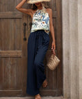 Printed Tank Top and Wide Leg Pants Set - Post & Poppy