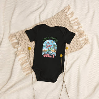 Good Vibes Only Flamingo Baby Bodysuit – Organic Cotton Onesie - Post & Poppy