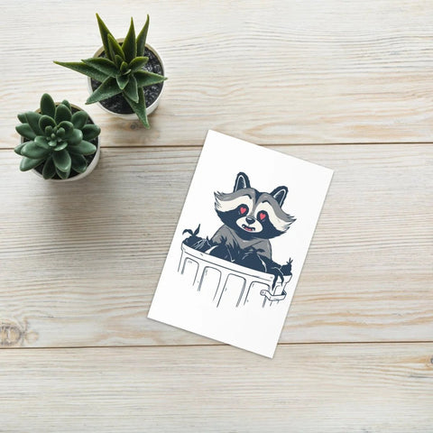 Racoon Trash Panda Greeting Card - Eco - Friendly & Blank Inside - Post & Poppy