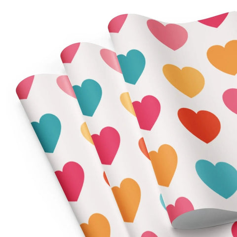 Rainbow Heart Premium Gift Wrap - Stylish Wrapping Paper - Post & Poppy