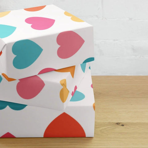 Rainbow Heart Premium Gift Wrap - Stylish Wrapping Paper - Post & Poppy