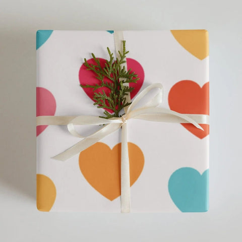 Rainbow Heart Premium Gift Wrap - Stylish Wrapping Paper - Post & Poppy