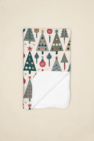 Full view retro Christmas tree blanket