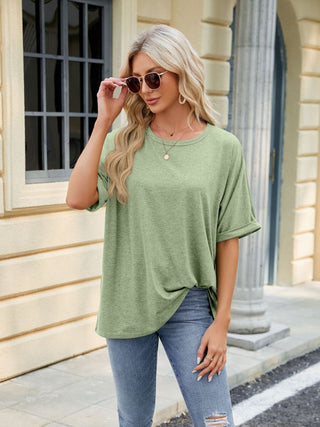 Relaxed Fit Round Neck Half Sleeve Tee – Soft Stretch Everyday T-Shirt - Post & Poppy