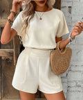 Short Sleeve Top and Shorts Two Piece Outfit - Post & Poppy