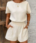 Short Sleeve Top and Shorts Two Piece Outfit - Post & Poppy