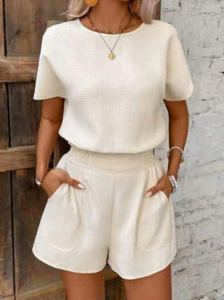 Short Sleeve Top and Shorts Two Piece Outfit - Post & Poppy