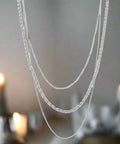 Triple Layer Silver Chain Necklace – Minimalist Stackable Jewelry - Post & Poppy