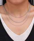 Triple Layer Silver Chain Necklace – Minimalist Stackable Jewelry - Post & Poppy