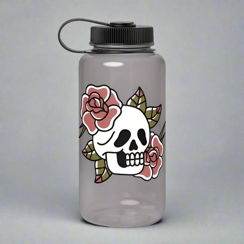 Skull & Roses BPA - Free Water Bottle – 32 oz Reusable - Post & Poppy