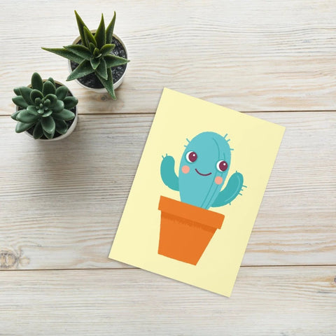 Smiling Cactus Greeting Card - Cheerful & Blank Inside - Post & Poppy