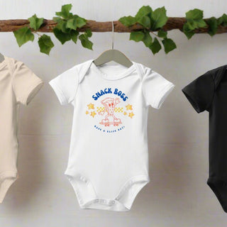 "Snack Boss" Baby Bodysuit – Organic Cotton Baby Onesie - Post & Poppy