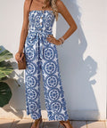 Wide Leg Strapless Jumpsuit – Boho Tube Top with Tied Waist - Post & Poppy