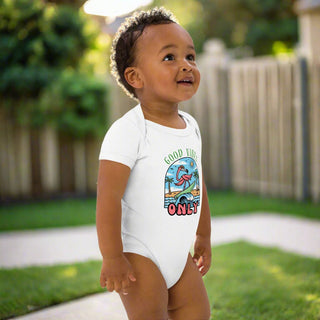 Good Vibes Only Flamingo Baby Bodysuit – Organic Cotton Onesie - Post & Poppy