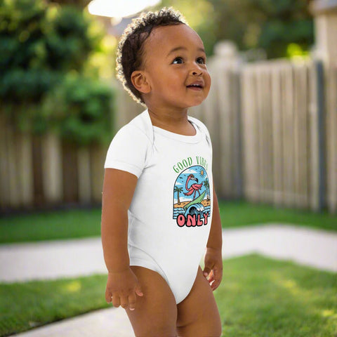 Good Vibes Only Flamingo Baby Bodysuit – Organic Cotton Onesie - Post & Poppy