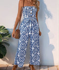 Wide Leg Strapless Jumpsuit – Boho Tube Top with Tied Waist - Post & Poppy