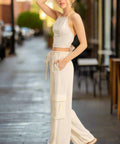 Oatmeal Crop Top and Cargo Pants Set - Post & Poppy
