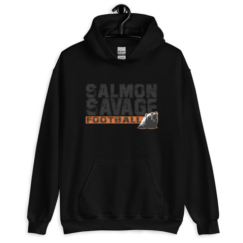 Salmon Savage Football Hoodie (Front Logo Only)