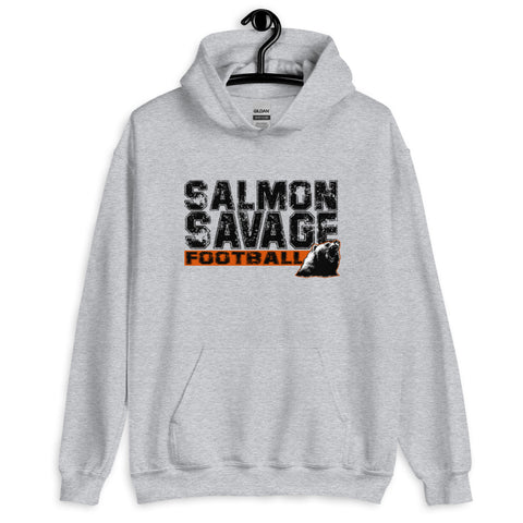 Salmon Savage Football Hoodie (Front Logo Only)