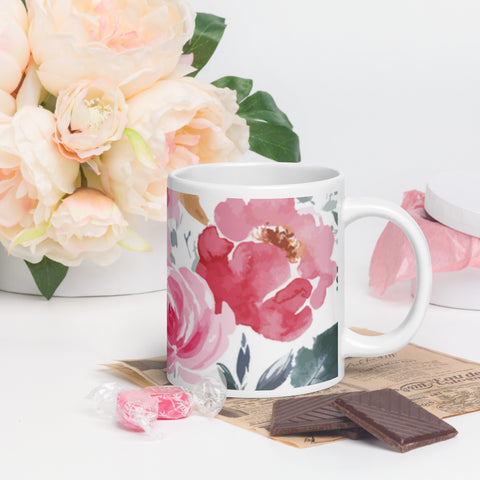 Freely Floral Glossy Mug