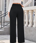 High Waist Wide Leg Pants – Stretch Nylon Spandex Trousers for Women - Post & Poppy