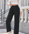 High Waist Wide Leg Pants – Stretch Nylon Spandex Trousers for Women - Post & Poppy