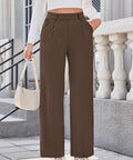High Waist Wide Leg Pants – Stretch Nylon Spandex Trousers for Women - Post & Poppy