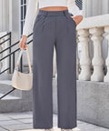 High Waist Wide Leg Pants – Stretch Nylon Spandex Trousers for Women - Post & Poppy