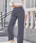 High Waist Wide Leg Pants – Stretch Nylon Spandex Trousers for Women - Post & Poppy