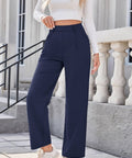 High Waist Wide Leg Pants – Stretch Nylon Spandex Trousers for Women - Post & Poppy