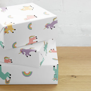 Rainbow Unicorn Kids Premium Gift Wrap - Post & Poppy