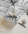 Elegant Black And White Floral Premium Gift Wrap - Post & Poppy