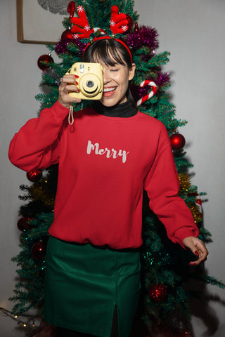 "Merry" Christmas Sweatshirt – Festive Holiday Pullover