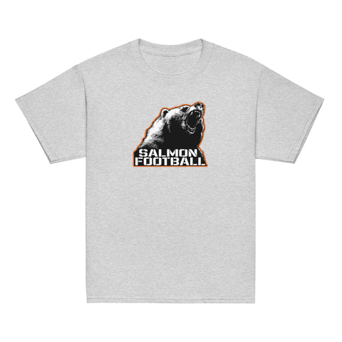 Salmon Football #1 Youth T-Shirt (Player Name + Number)